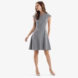 MM Lafleur The Ruth Dress Gray Herringbone Women's Size 10
